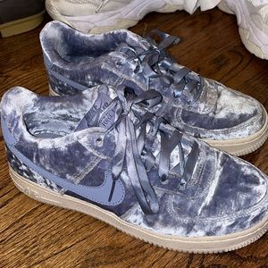 Blue Velvet Nike Air Force 1s